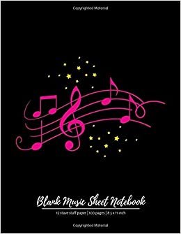 Blank Music Sheet Notebook: 12 stave staff paper | 100 pages | 8.5 x 11 inch: Music Writing Book | Standard Manuscript Paper and Notebook for Musicians | Composition Books | Blank Sheet Music Notebook