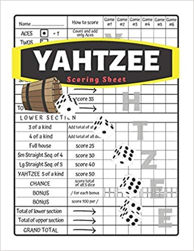 Yahtzee Scoring Sheet: V.4 Yahtzee Score Pads for Yahtzee Game Nice Obvious Text and large print yahtzee score card 8.5 by 11 inch indir