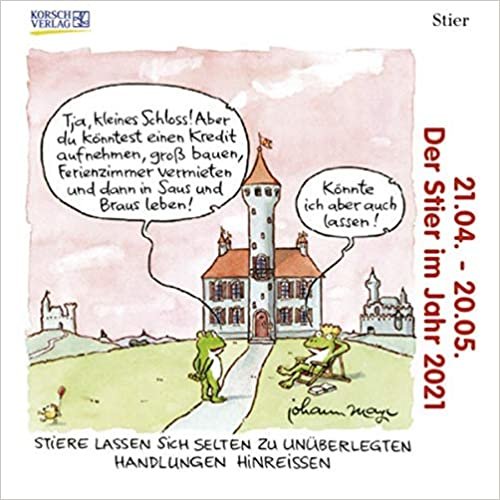 Stier Mini 2021: Sternzeichenkalender-Cartoon - Minikalender im praktischen quadratischen Format 10 x 10 cm. indir