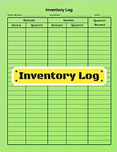 Inventory log: V.2 - Inventory Tracking Book, Inventory Management and Control, Small Business Bookkeeping / double-sided perfect binding, non-perforated indir