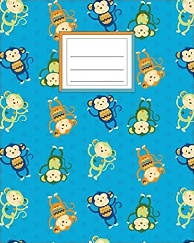 Primary Composition Notebook K-2: Draw and Write Journal 8x10. Cute Design. Fun Learning for Boys and Girls. Cute Monkeys. indir