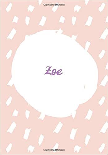indir Zoe: 7x10 inches 110 Lined Pages 55 Sheet Rain Brush Design for Woman, girl, school, college with Lettering Name,Zoe