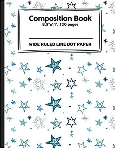 indir Composition Notebook: Wide Ruled Line Dot Paper: For Practice Writing Letters And Correct Handwriting. Black Dotted Line Book Cover