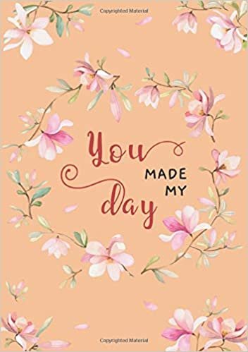 indir You Made My Day: B5 Large Print Password Notebook with A-Z Tabs | Medium Book Size | Cutie Circle Flower Frame Design Orange