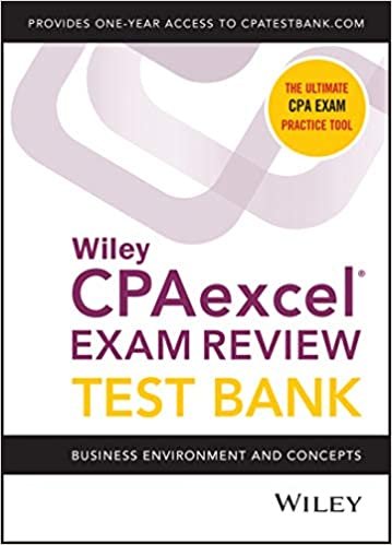 Wiley CPAexcel Exam Review 2021 Test Bank: Business Environment and Concepts (1-year access) (Wiley CPA Exam Review Business Environment & Concepts)