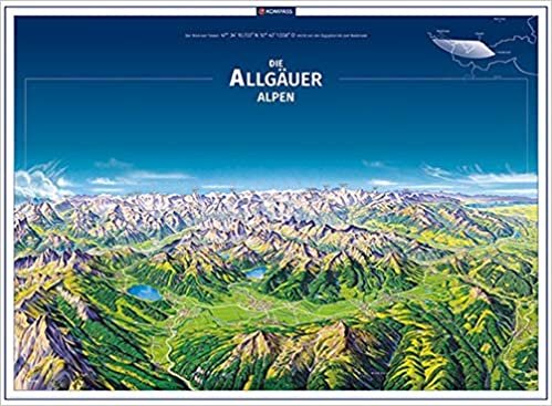 KOMPASS Panorama Die Allgäuer Alpen, Poster (KOMPASS-Panoramakarten, Band 372) indir