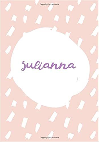 indir Julianna: 7x10 inches 110 Lined Pages 55 Sheet Rain Brush Design for Woman, girl, school, college with Lettering Name,Julianna