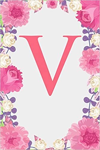 indir V: Letter V Monogram Initials Pink Rose Floral Notebook &amp; Journal
