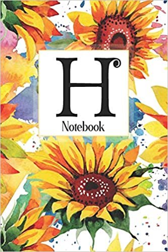 indir H Notebook: Sunflower Notebook Journal: Monogram Initial H: Blank Lined and Dot Grid Paper with Interior Pages Decorated With More Sunflowers:Small Purse-Sized Notebook