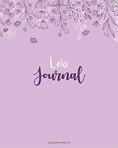 indir Leia Journal: 100 Lined Sheet 8x10 inches for Write, Record, Lecture, Memo, Diary, Sketching and Initial name on Matte Flower Cover , Leia Journal