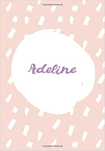 indir Adeline: 7x10 inches 110 Lined Pages 55 Sheet Rain Brush Design for Woman, girl, school, college with Lettering Name,Adeline