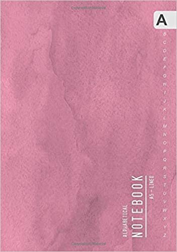 Alphabetical Notebook A5: Medium Lined-Journal Organizer with A-Z Index Sections | Smart Watercolor Marble Texture Design Light Pink indir