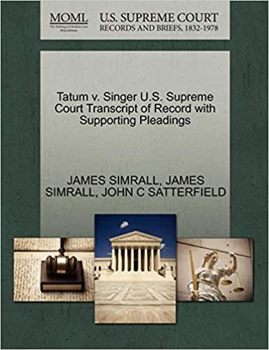 indir Tatum v. Singer U.S. Supreme Court Transcript of Record with Supporting Pleadings