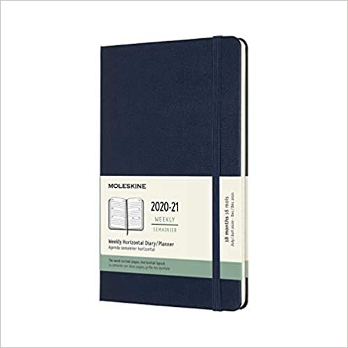 ダウンロード  Moleskine 2020-21 Weekly Horizontal Planner, 18M, Large, Sapphire Blue, Hard Cover (5 x 8.25) 本