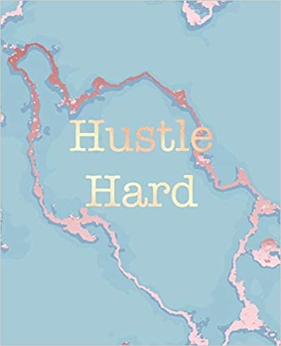 تحميل Hustle Hard: Inspirational Quote Notebook, Soft Blue Marble and Gold - 7.5 x 9.25, 120 College Ruled Pages