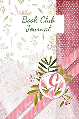 indir Book Club Journal: Letter G Personalized Monogram Book Review Notebook Diary | Pink Floral
