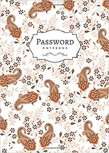Password Notebook: B6 Login Journal Organizer Small with A-Z Alphabetical Tabs | Traditional Indian Paisley Design White indir