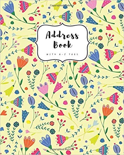 Address Book with A-Z Tabs: 8x10 Contact Journal Jumbo | Alphabetical Index | Large Print | Cute Decorative Flower Design Yellow indir