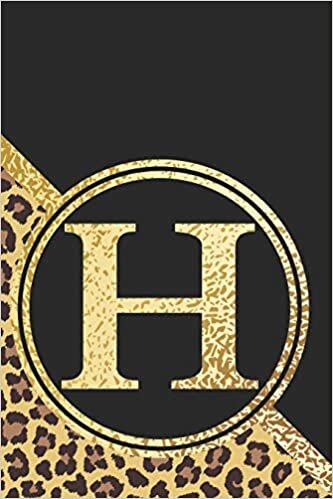 indir Letter H Notebook: Initial H Monogram Blank Lined Notebook Journal Leopard Print Black and Gold