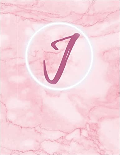 J: Monogram single initial J Notebook: Pink, for girls and women, school, work, notes 8.5X11 with 120 lined pages, college rule indir