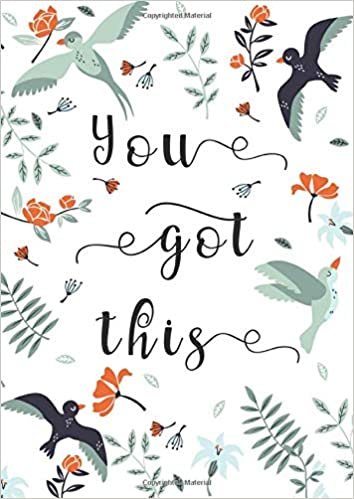 You This: A4 Large Print Password Notebook with A-Z Tabs | Big Book Size | Bird Floral Frame Design White indir