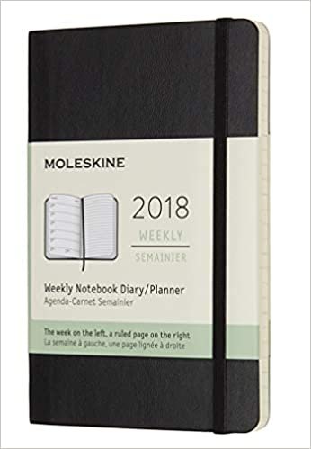Moleskine 12 Month Weekly Planner, Pocket, Black, Soft Cover (3.5 x 5.5)