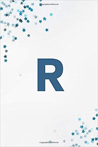 indir Letter R Initial Monogram Notebook: Blue Confetti Monogrammed Blank Lined Note Book, 6x9 Lined Notebook/Journal/Diary , 100 pages
