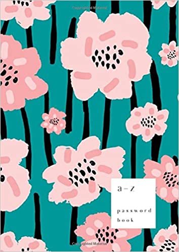 A-Z Password Book: A4 Big Password Notebook with A-Z Alphabet Index | Large Print Format | Abstract Flower Stripe Design | Teal