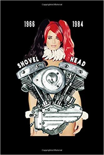 Shovel Head American Motorcycle V-Twin: Harley Davidson Shovellhead Motorcycle Sexy Goth Engine Blank Lined College Ruled 100 Page Notebook indir