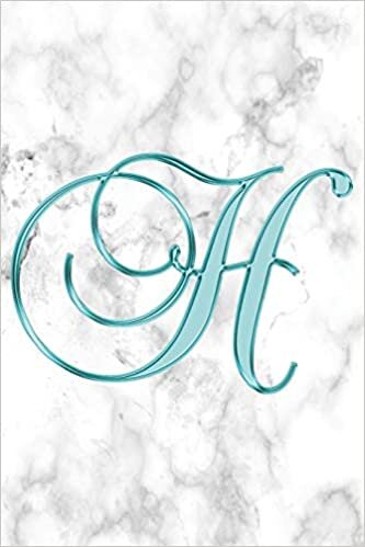 indir H Journal: A Monogram H Initial Capital Letter Notebook For Writing And Notes: Great Personalized Gift For All First, Middle, Or Last Names (Teal Turquoise Gold White Marble Print)