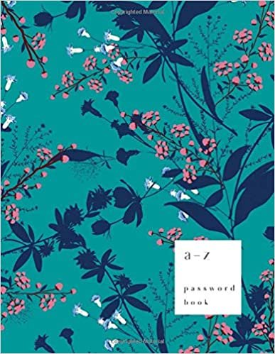 indir A-Z Password Book: 8.5 x 11 Big Password Notebook with A-Z Alphabet Index | Large Print Format | Trendy Tropical Floral Design | Teal