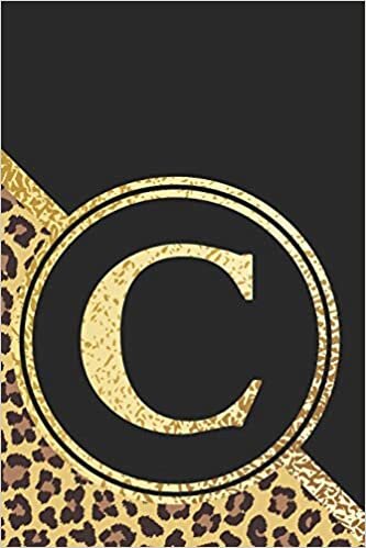 indir C Notebook: Initial C Monogram Blank Lined Notebook Journal Leopard Print Black and Gold