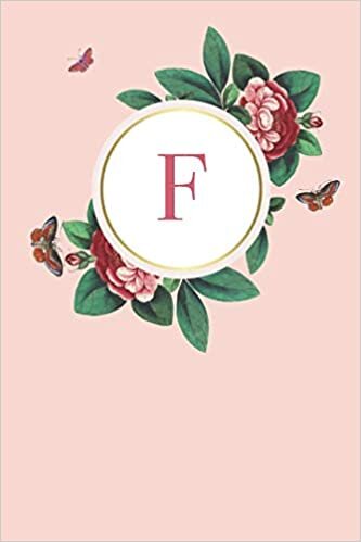 indir F: 110 College-Ruled Pages (6 x 9) | Light Pink Monogram Journal and Notebook with a Simple Floral Emblem | Personalized Initial Letter Journal | Monogramed Composition Notebook