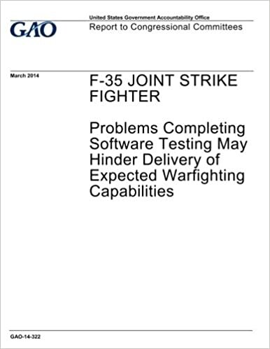 F-35 Joint Strike Fighter, problems completing software testing may hinder delivery of expected warfighting capabilities : report to congressional committees.