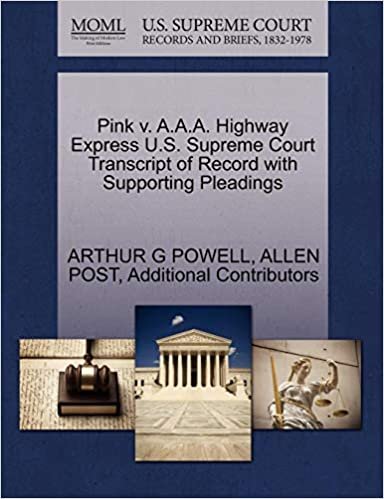 Pink v. A.A.A. Highway Express U.S. Supreme Court Transcript of Record with Supporting Pleadings indir