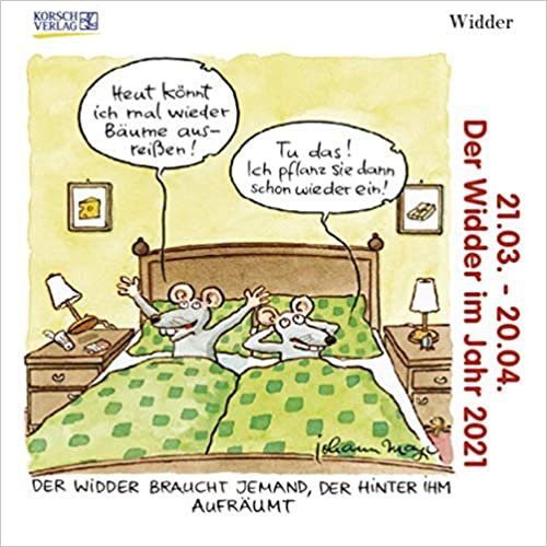 Widder Mini 2021: Sternzeichenkalender-Cartoon - Minikalender im praktischen quadratischen Format 10 x 10 cm. indir