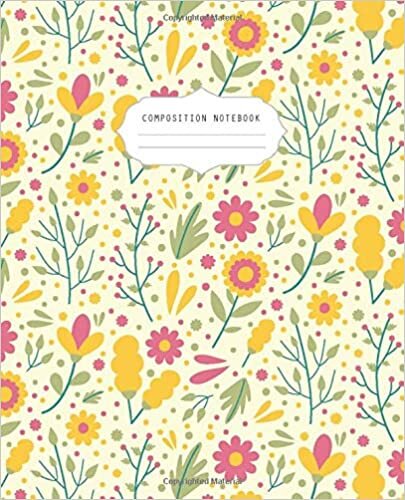 indir Composition Notebook: Floral Notebook for Girls s Kids School Writing Notes Journal Cute Wide Ruled Paper 110 pages: Wide Blank Lined Workbook for s Kids Students Girls for Home School College