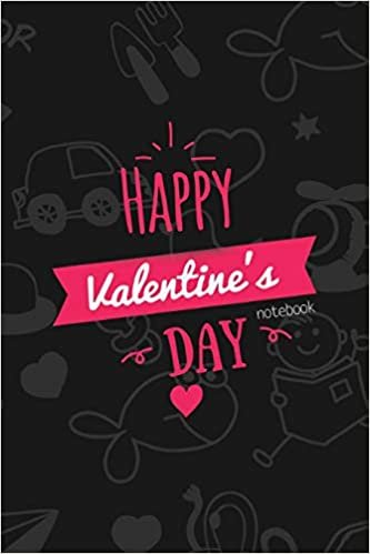 اقرأ Happy Valentines Day Notebook, Blank Write-in Journal, Dotted Lines, Wide Ruled, Medium (A5) 6 x 9 In (Black) الكتاب الاليكتروني 