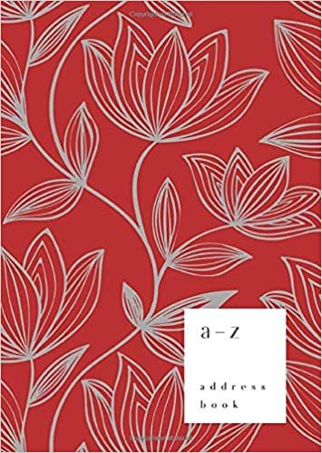 A-Z Address Book: B6 Small Notebook for Contact and Birthday | Journal with Alphabet Index | Hand-Drawn Brush Hipster Cover Design | Red