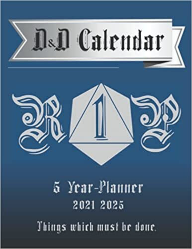 indir D&amp;D Calendar: 5 Year Calendar 2021-2025, DnD Calendar, Gift for DnD Dad, Gift for DnD Dungeon Master
