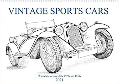 ダウンロード  Vintage Sports Cars (Wandkalender 2021 DIN A2 quer): 12 handgezeichnete Sportwagen Klassiker (Monatskalender, 14 Seiten ) 本