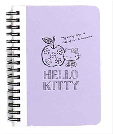  بدون تسجيل ليقرأ Hello Kitty غطاء صلب دوامة مبروزة دفتر ملاحظات دوامية مضمن للمدرسة (النعناع، أبيض، وردي، أرجواني) قطعة واحدة (D (أرجواني)