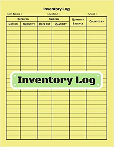 Inventory log: V.16 - Inventory Tracking Book, Inventory Management and Control, Small Business Bookkeeping / double-sided perfect binding, non-perforated indir