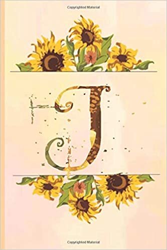 indir J: beige pink Notebook Initial Letter J yellow sunflower journal Monogram J Lined Notebook Journal beige pink flowers Personalized for Women and Girls Christmas gift , birthday gift idea, mother´s day