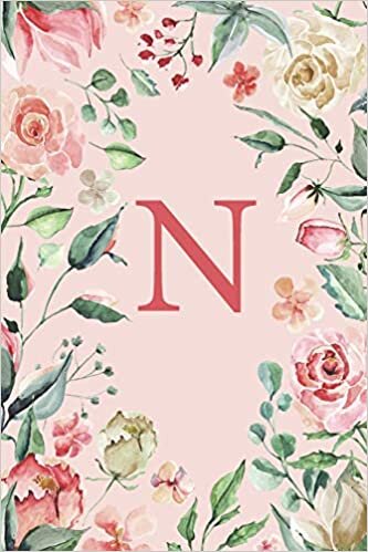 indir N: Floral Pink and White Roses and Peonies Monogram Sketchbook | 110 Sketchbook Pages (6 x 9) | Floral Watercolor Monogram Sketch Notebook | ... Letter Journal | Monogramed Sketchbook