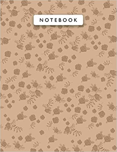 indir Notebook Mellow Apricot Color Mini Vintage Rose Flowers Patterns Cover Lined Journal: Work List, Journal, 110 Pages, Monthly, 8.5 x 11 inch, College, Planning, Wedding, 21.59 x 27.94 cm, A4