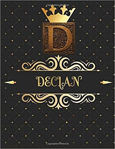 Declan: Unique Personalized Gift for Him - Writing Journal / Notebook for Men with Gold Monogram Initials Names Journals to Write with 120 Pages of ... Cool Present for Male (Declan Book) indir