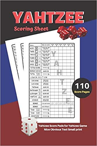 Yahtzee Scoring Sheet: V.2 Yahtzee Score Pads for Yahtzee Game Nice Obvious Text Small print Yahtzee Score Sheets 6 by 9 inch indir