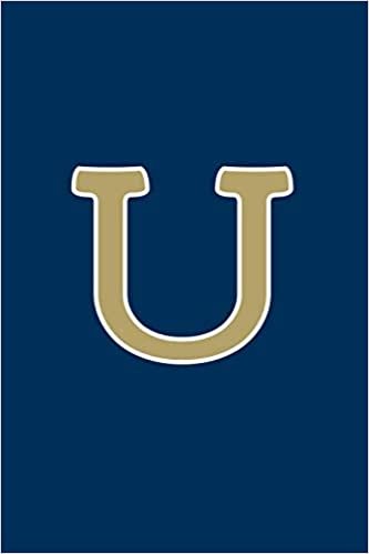 indir U: Monogram Journal, Notebook or Diary. Navy Blue with Gold Alphabet Initial Letter - 6&quot; x 9&quot; 110 College Ruled Blank Lined Pages With Space For Date