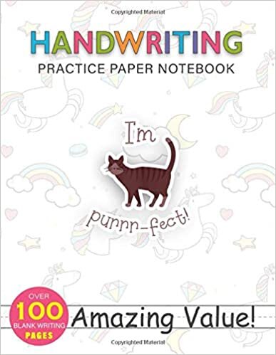 indir Notebook Handwriting Practice Paper for Kids I m Purrr fect Orange Tabby Cat: 8.5x11 inch, Daily Journal, PocketPlanner, Weekly, Journal, Hourly, 114 Pages, Gym
